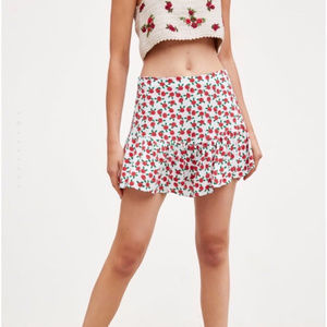 Zara Printed Floral Rose Skort (skirt/shorts) - L